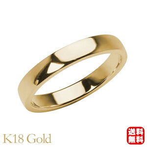 メンズ リング 指輪 男性用 平打ち 幅3mm k18 18k 18金 イエローゴールド シンプル 地金 幅広 結婚指輪 マリッジリング 送料無料 プレゼント ギフト ジュエリー ハロウィン