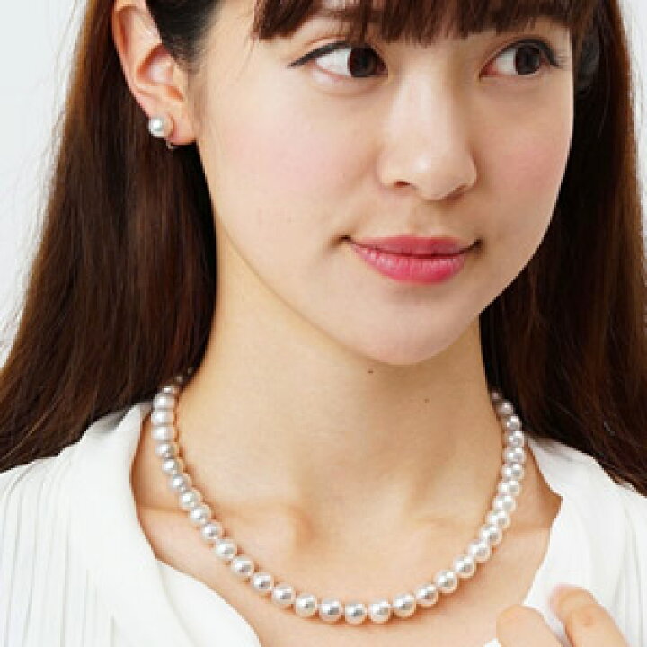 楽天市場】パール ネックレス 真珠ネックレス オーロラ 花珠真珠 