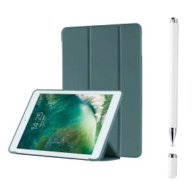 YOYOSTAR iPad Air 3 (10.5インチ 2019, 第3世代)とiPad Pro 10.5 用Pencilホルダー付き ペンシル ソフトTPUバック スリム保護カバー (暗緑色)