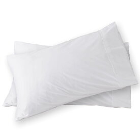 YOYOSTAR 枕カバー 2枚組 ピローケース エジプト産の超長綿100% サテン織 400本高密度 上品 肌触り 防ダニ 抗菌 防臭（ホワイト、50x70cm）