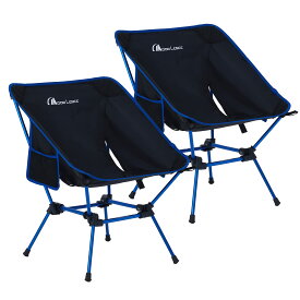 MOON LENCE アウトドア チェア 2way キャンプ 椅子 グランドチェア キャンプチェア より安定 軽量 折りたたみ コンパクト ハイキング 釣り 登山 耐荷重150kg ハイタイプ 新型 (ブルー2個セット) CH-21HX