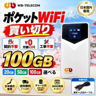 ポケットWiFi 買い切り 100GB 50GB 20GB 365日 契約不要 月額不要 モバイルWiFi プリペイドWiFi チャージ…