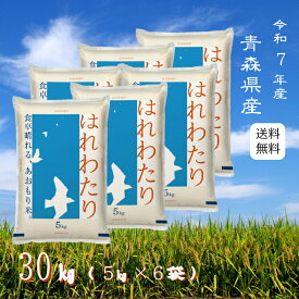 ※決算セール！※【選べる精米／白米・玄米・分づき米】 はれわたり 30kg（5k×6袋） 青森県産 送料無料 令和7年産 2025年産 [免疫力アップ／玄米・分づき精米対応可] 白米 お米 おこめ 美味しい米 お米30kg 30キロ ブランド米