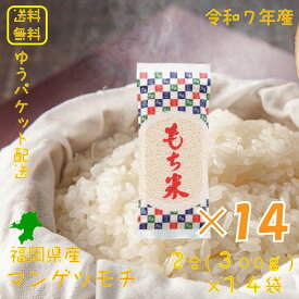 【もち米】 マンゲツモチ 小分け2合袋 4.2kg（300g×14袋） 福岡県産 送料無料 令和7年産 2025年産 もち米4.2kg 4.2キロ