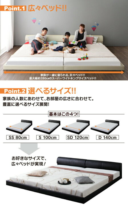 楽天市場】ワイドレザーフロアベッド プレミアムボンネルコイル 