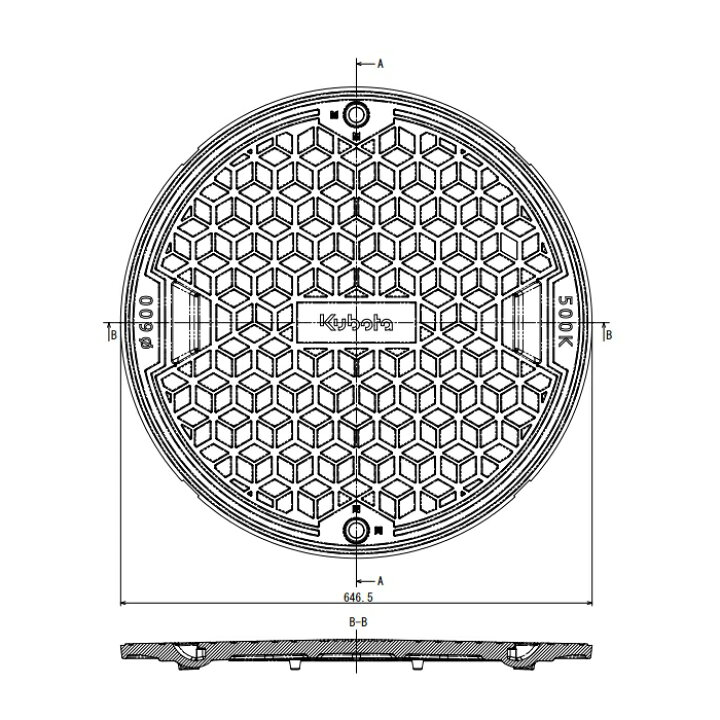 楽天市場】【純正品】クボタ 浄化槽用フタ Φ600mm 500k (T2-PP製 