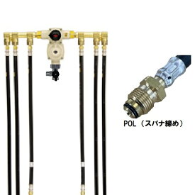 桂精機 PTC6B-10SZ 自動切替式 LPガス 10k調整器 コンパクト6本立て【発信機能なし】POL張力式スパナ締め式 検査孔バルブ付き