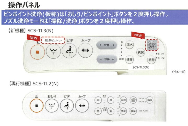 楽天市場】New【東芝】SCS-TL3(N) アイボリー 貯湯式温水洗浄便座 脱臭 