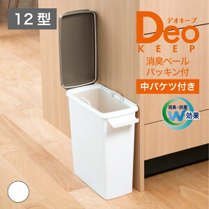 【公式直営店】 デオキープ消臭ペールパッキン付12型 消臭 消臭加工 消臭剤練りこみ 抗菌 抗菌加工 抗菌剤練りこみ臭いをおさえる パッキン付き 中バケツ付き バケツ ゴミ箱 ごみ箱分別 キ