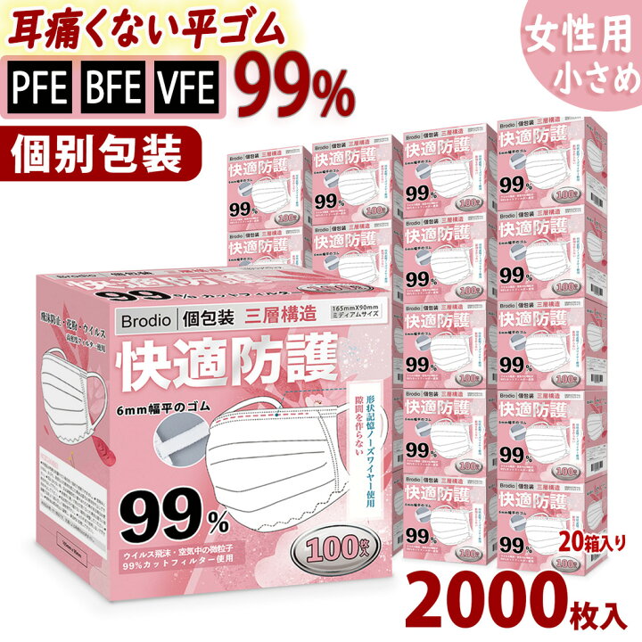 楽天市場】＼大量限定価格／個包装 マスク 小さめ 不織布 レディース 