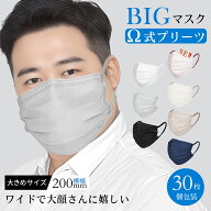 国内特大★マスク 大きめ 不織布 Ω式 プリーツマスク 立体 個包装マスク 大きいサイズ メンズ 黒 カラー…