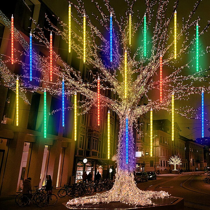 楽天市場 Led イルミネーション スノーフォール つらら ライト 流れ星 クリスマスライト 50cm 8本 上から下へ流れる 屋外 防水 防雨 ガーデン 屋外イルミネーション シンマルショップ