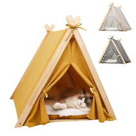 ペット ハウス ベッド テント 犬ベッド 猫ベッド 犬小屋 猫小屋 クッション付き 四季通用 可愛い ふわふわ 通気性いい 組み立て簡単 洗濯可能 クーラーの風対策 おしゃれ