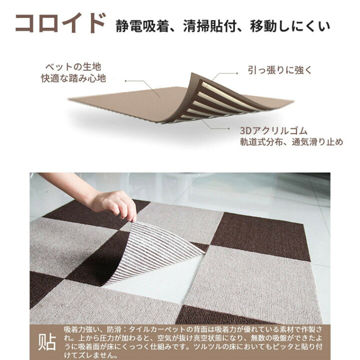 楽天市場】タイルカーペット ジョイントマット ズレない パネルマット 