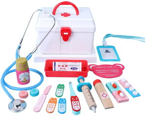 お医者さんごっこ 木製おもちゃ おままごとセット ミニドクターロールプレイ 歯医者ごっこ遊び 収納ボックス付 誕生日プレゼント 出産祝い 女の子 男の子 子供用 知育玩具 お医者さんセッ