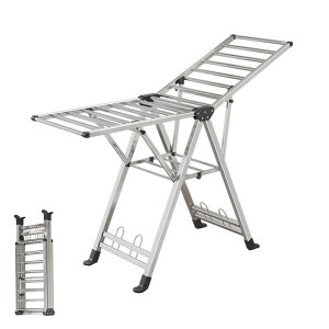 物干しスタンド 折りたたみ式 組立不要 洗濯物干し 室内物干し幅150cm/160cm/170cm 高さ110~160cm 靴掛け付き 平干しも可能 高さ調節可能 軽量 スリム収納 布団干し タオルハンガー 部屋干し ラック