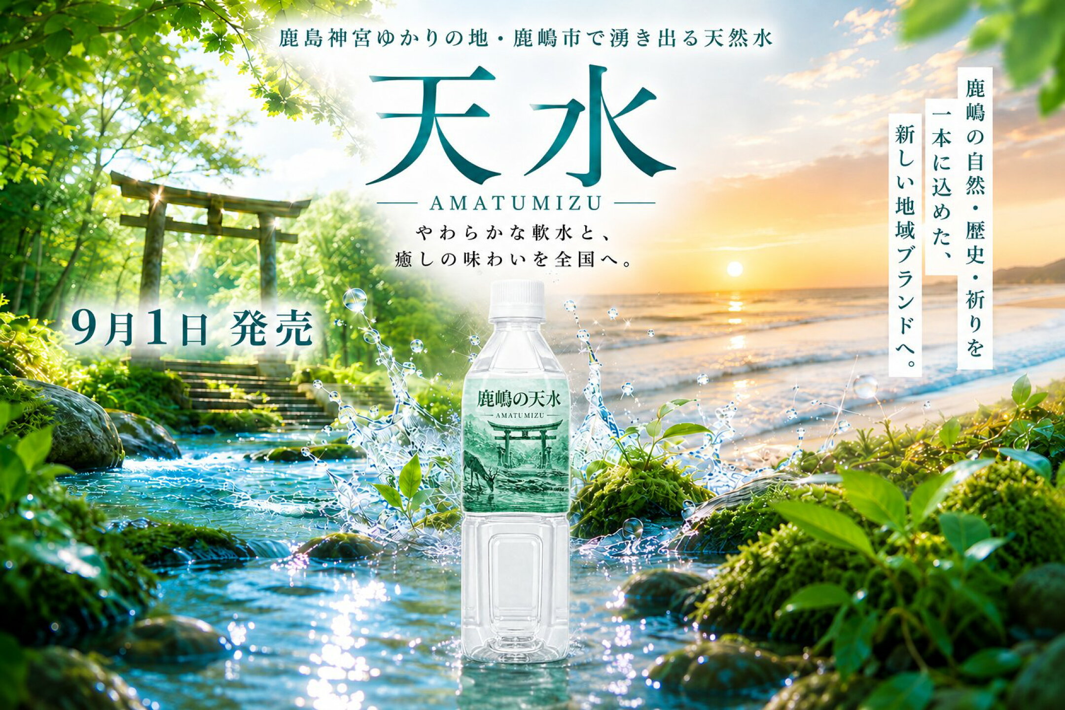 天然水「鹿嶋の天水」販売開始