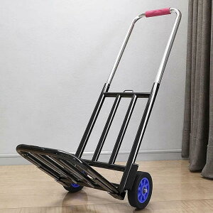 荷役用台車 荷役用台車 折りたたみ式、軽量、台車 耐荷重 90 kg 伸縮式荷台、高さ調節可能、固定ロープ付き 2輪、家庭用台車 荷役用台車