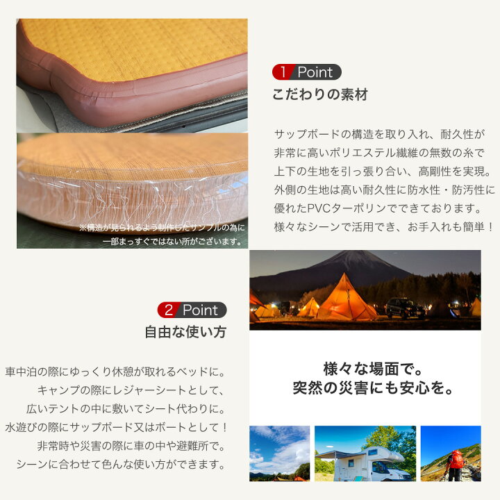 楽天市場】車中泊キット エアベッド エアマット 車中泊マット ベッド 