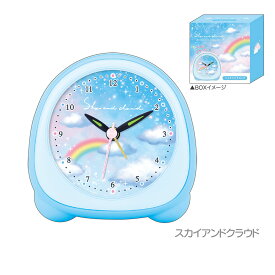 ミニライトクロック アラーム音 ライト機能付き 単3電池1本使用 (別売り）あそぼうねこ たろちゃんずベビー スカイアンドクラウド フルーティシマエナガ［ 目覚まし時計 アナログ インテリア 子供部屋 女の子 猫 くまたろず 空 虹 しまえなが ］sps
