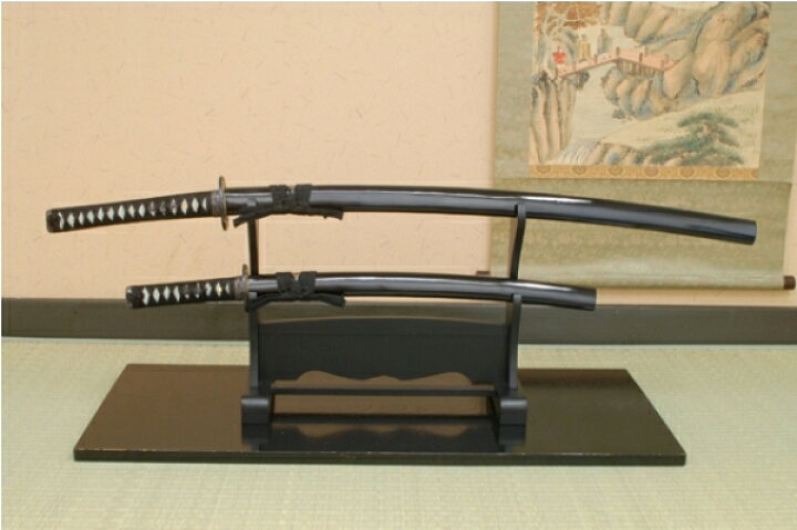 楽天市場】模造刀 日本刀 呂鞘セット（大刀・小刀・二本掛台セット 