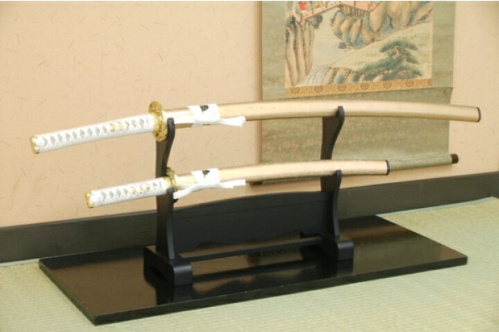 楽天市場】模造刀 日本刀 上白石目セット（大刀・小刀・二本掛台セット 