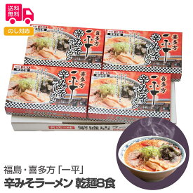 福島・喜多方「一平」辛みそラーメン 乾麺8食【送料無料（代引不可）】