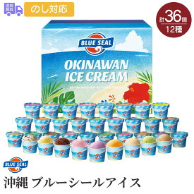 沖縄 ブルーシールアイス 12種×各3個 計36個セット 【のし対応可】【送料無料（代引不可）】【離島配送不可】[ ブルーシール ギフト 沖縄 アイスクリーム スイーツ ご当地 アイス 24個入り ホワイトデー お返し ギフト ]