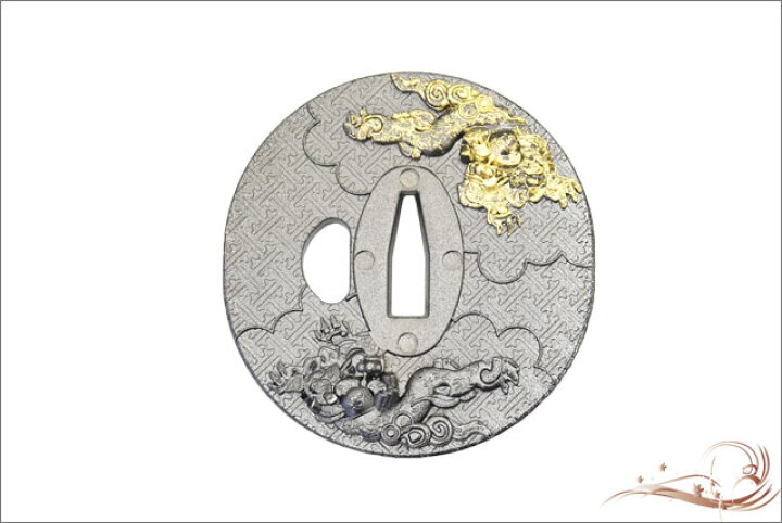 楽天市場】鍔 獅子牡丹鍔（金入り）・坂本龍馬 海援隊 [ 鍔 美術品 