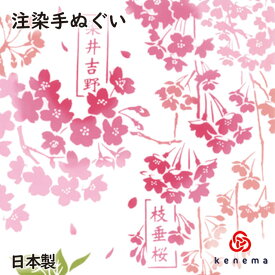 【注染手ぬぐい さくら】桜図鑑 kenema [ 日本製 手染め 手拭い 手ぬぐい タペストリー 桜 サクラ お花見 花びら 種類 ソメイヨシノ 枝垂桜 八重桜 ピンク 春 通り抜け 壁飾り インテリア ] sps