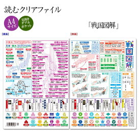 人物略歴・関連事項・年譜等を網羅した！読むクリアファイル 『 戦国図解 』（見開きダブルポケット式）[ 小和田泰経 歴史資料 家紋 合戦の地MAP 戦国大名 組織図 勢力図 旗指物 分国法 解説 日本史 歴史 戦国時代 戦国武将 歴史マニア 知識 ] sps