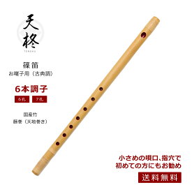 篠笛 お囃子用 6本調子 6孔・7孔選択可 初心者向け 古典調 お祭り用 和楽器 送料無料 天柊 Tenshu