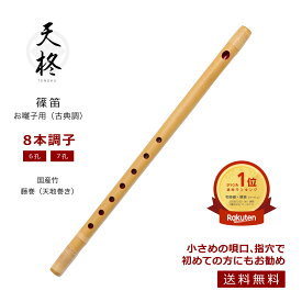篠笛 お囃子用 8本調子 6孔・7孔選択可 初心者向け 古典調 お祭り用 和楽器 送料無料 天柊 Tenshu