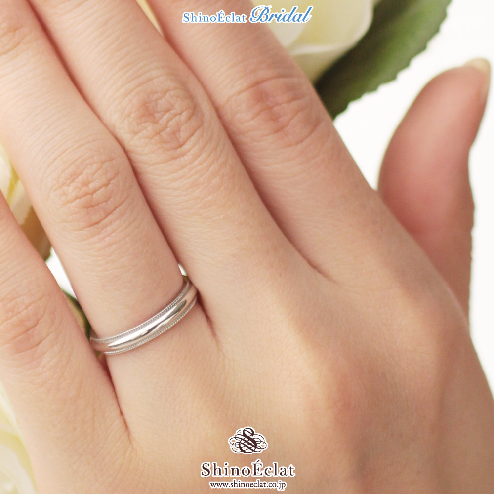 楽天市場】結婚指輪 マリッジリング Pt950 プラチナ ミルグレイン 3mm