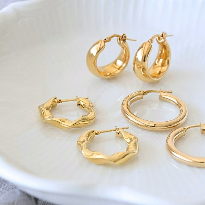 楽天市場】【在庫あり】フープ ピアス k18 イタリアンジュエリー  