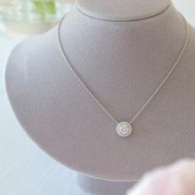 【ジュエリー リフォーム】 Pt950 プラチナ ダイヤモンド ネックレス 40cm diamond necklace フルール 空枠 丸小豆チェーン ※ご注文後に麻布サロンのご予約方法、またはジュエリーの送付方法についてご連絡いたします