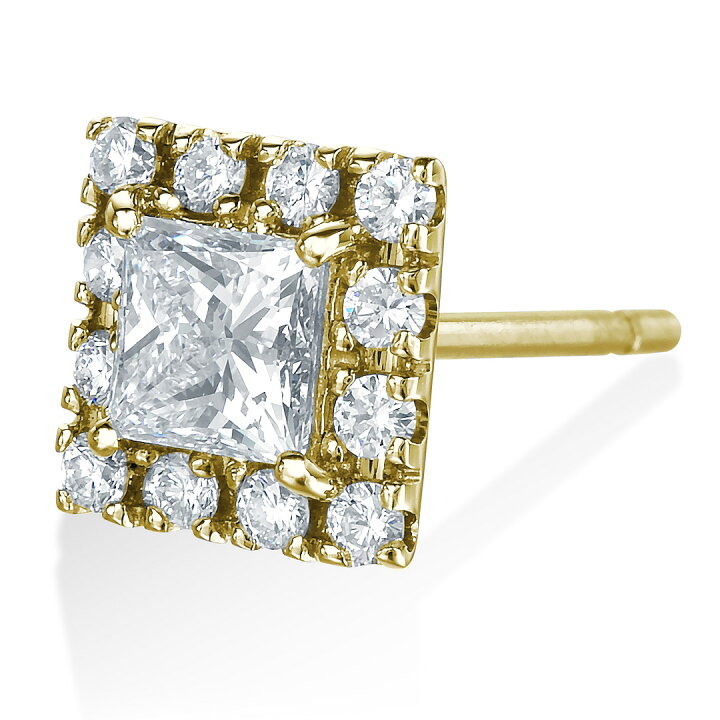 楽天市場】K18 Prinsecc Cut Diamond Pierce 0.6ct （0.3ct×2） Grace  