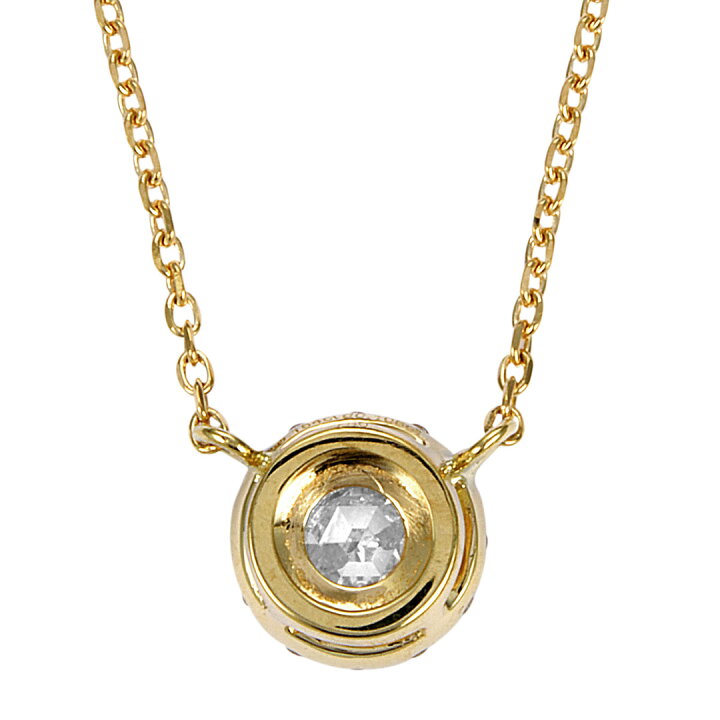 楽天市場】K18 ローズカット ダイヤモンド ネックレス 0.179ct D VS2  