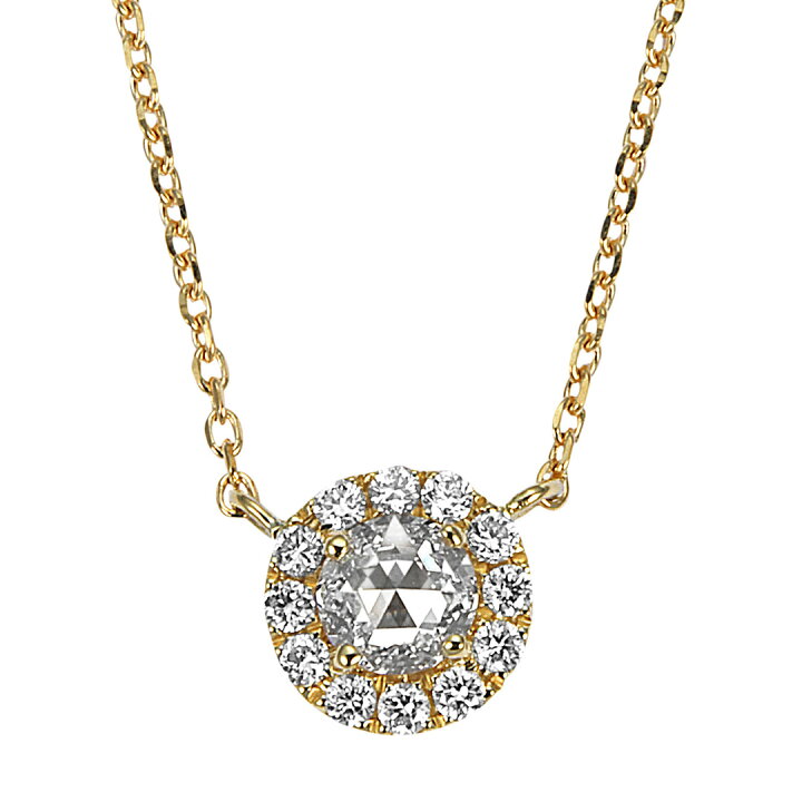 楽天市場】K18 ローズカット ダイヤモンド ネックレス 0.179ct D VS2  