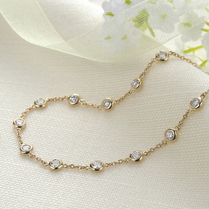 楽天市場】K18 12石 ダイヤモンド ブレスレット 0.6ct Petit Bezel 005 