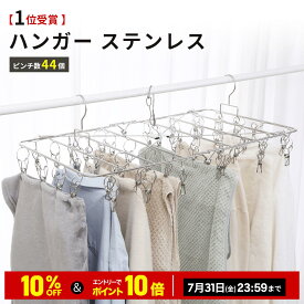 ＼10%OFFクーポン＆10倍ポイント／ハンガー ピンチハンガー ステンレス 44ピンチ 引っ張るだけ おしゃれ ダブルフック タオル掛け 洗濯ばさみ 洗濯ハンガー 洗濯ばさみ 洗濯グッズ コンパクト 洗濯 物干し タオルハンガー バスタオル 室内 屋外 年末掃除