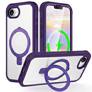 iPhone 16e/iPhone 17e �P�[�X �N���A �S�ʕی� ���ʃP�[�X �ϏՌ� �J�o�[ �Ռ��ɋ���TPU+PC+PET 3�d�\�� �Ў莝���ɕ֗��ȃ����O�t�� �X�^���h�@�\ �X�g���b�v�z�[���t�� �Ռ��h�~ �l�C �������� �A