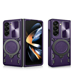 Galaxy Z Fold6 5G �N���A �P�[�X �ϏՌ��J�o�[ �����O�t�� �Ռ��ɋ��� �܂肽���݌^ TPU&PC 2�d�\�� �X�^���h�@�\�t �X���C�h�� �J���������Y�ی� �X�^���h�@�\ �M�����N�V�[ Z �t�H�[���h6 �P�[�X 
