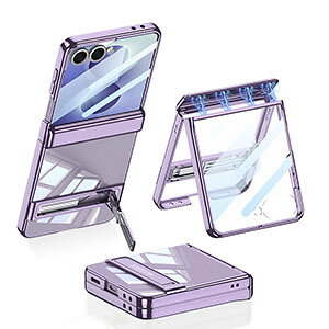 Galaxy Z Flip8 5G �N���A �P�[�X �ϏՌ� �J�o�[ �����h�~ �����h�~���b�L PC+�����t�B���� �v���X�`�b�N�� �X�}�z�ی�P�[�X �X�^���h�@�\ �ϏՌ��J�o�[ �T���X�� �M�����N�V�[ Z �t���b�v8 5G 