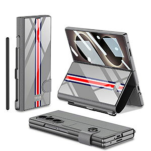 Galaxy Z Fold8 Ultra �P�[�X �ϏՌ� �J�o�[ �ی�P�[�X �M�����N�V�[ Z �t�H�[���h8 �E���g�� �P�[�X PC&PU&�����K���X �O�ʋ����K���X �t�B���� �X�^���h�@�\ �y���V�����[ �J�[�h���[ �蒠�^�J�o