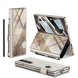 Galaxy Z Fold8 Ultra �P�[�X �ϏՌ� �J�o�[ �ی�P�[�X �M�����N�V�[ Z �t�H�[���h8 �E���g�� �P�[�X PC&PU&�����K���X �O�ʋ����K���X �t�B���� �X�^���h�@�\ �y���V�����[ �J�[�h���[ �蒠�^�J�o