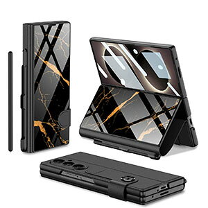 Galaxy Z Fold8 Ultra �P�[�X �ϏՌ� �J�o�[ �ی�P�[�X �M�����N�V�[ Z �t�H�[���h8 �E���g�� �P�[�X PC&PU&�����K���X �O�ʋ����K���X �t�B���� �X�^���h�@�\ �y���V�����[ �J�[�h���[ �蒠�^�J�o