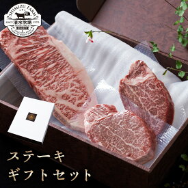 【送料無料】清水牧場の極上信州和牛【ステーキギフトセット】 霜降り 信州和牛 牧場直販　こだわり育成　赤身の旨み　オレイン酸　ステーキ　鉄板焼　ヒレ　サーロイン　　お中元　お歳暮　ギフト　特別包装　真空冷凍パック 数量限定 受注生産