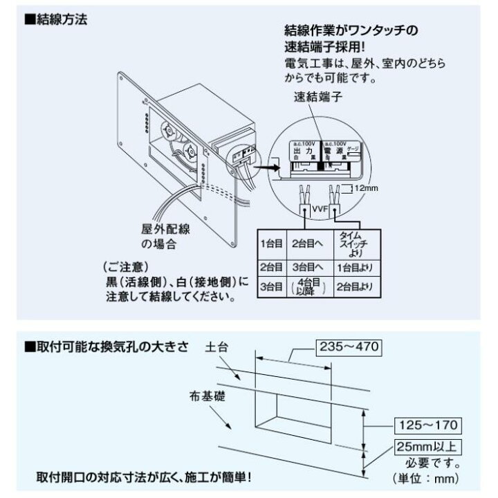 楽天市場】FY-08FFA1＋TB50 パナソニック 床下換気扇とタイムスイッチ 