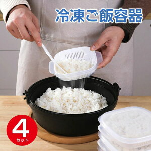 冷凍ごはん容器「4個入り」冷凍ご飯容器 保存容器 ごはん保存容器 お米保存容器 容器 極冷凍ごはん容器 冷凍ごはん容器 食品保存容器 密閉 お米 ごはん 冷凍 冷凍保存 レンジ可 お弁当 食品